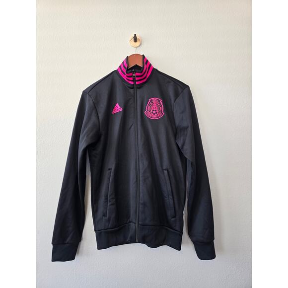 Adidas Mexico National Team Track Jacket Black Pink Men's S - 2020 FH7838 - Picture 2 of 10